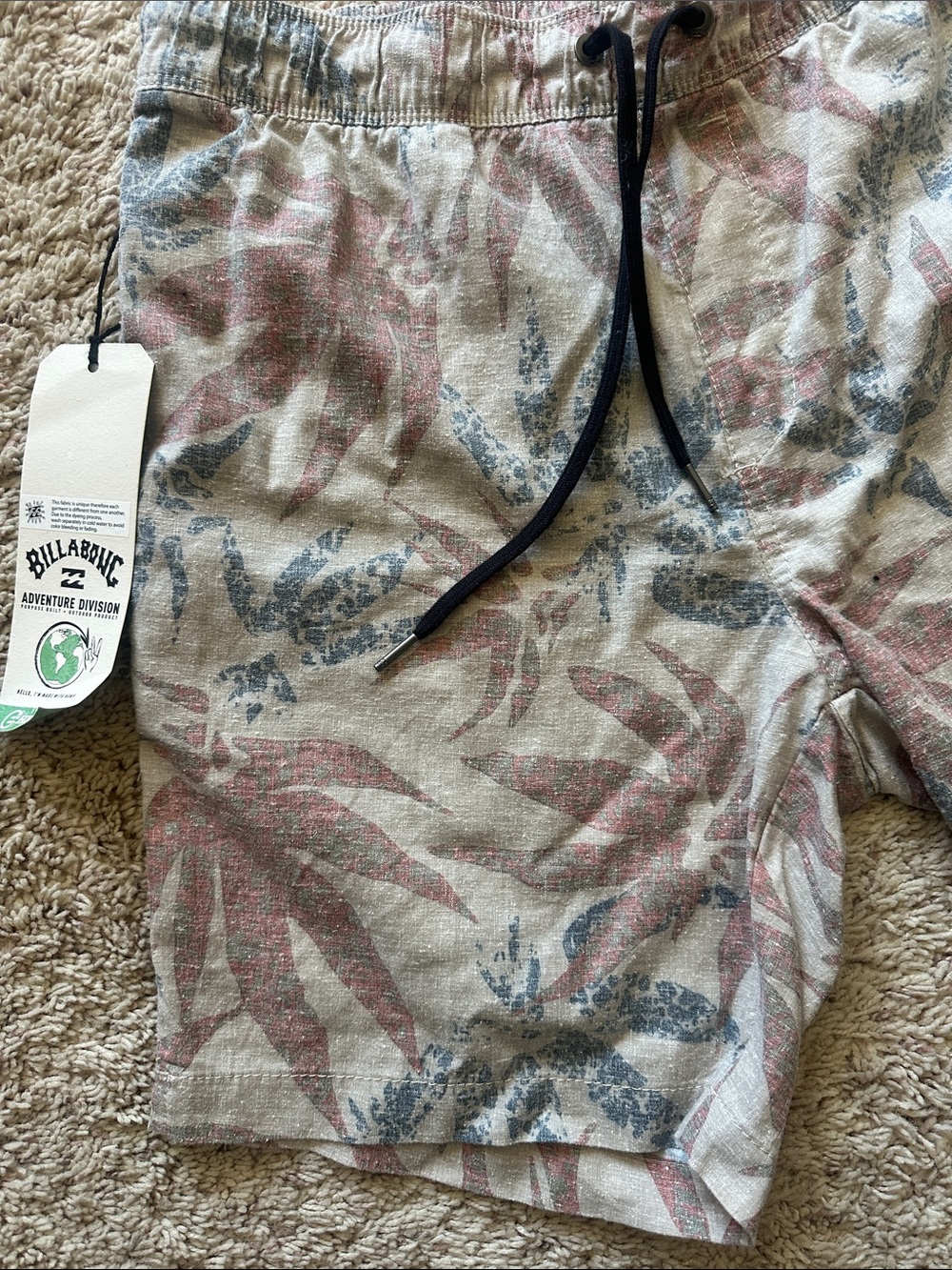 Billabong Men's Surftrek Hemp Shorts Sz M NWT - Picture 2 of 6